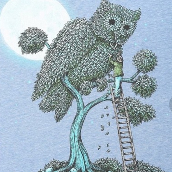 Rare Vintage FUN Artists x Terry Fan The Owl Tree Tee - Picture 3 of 5